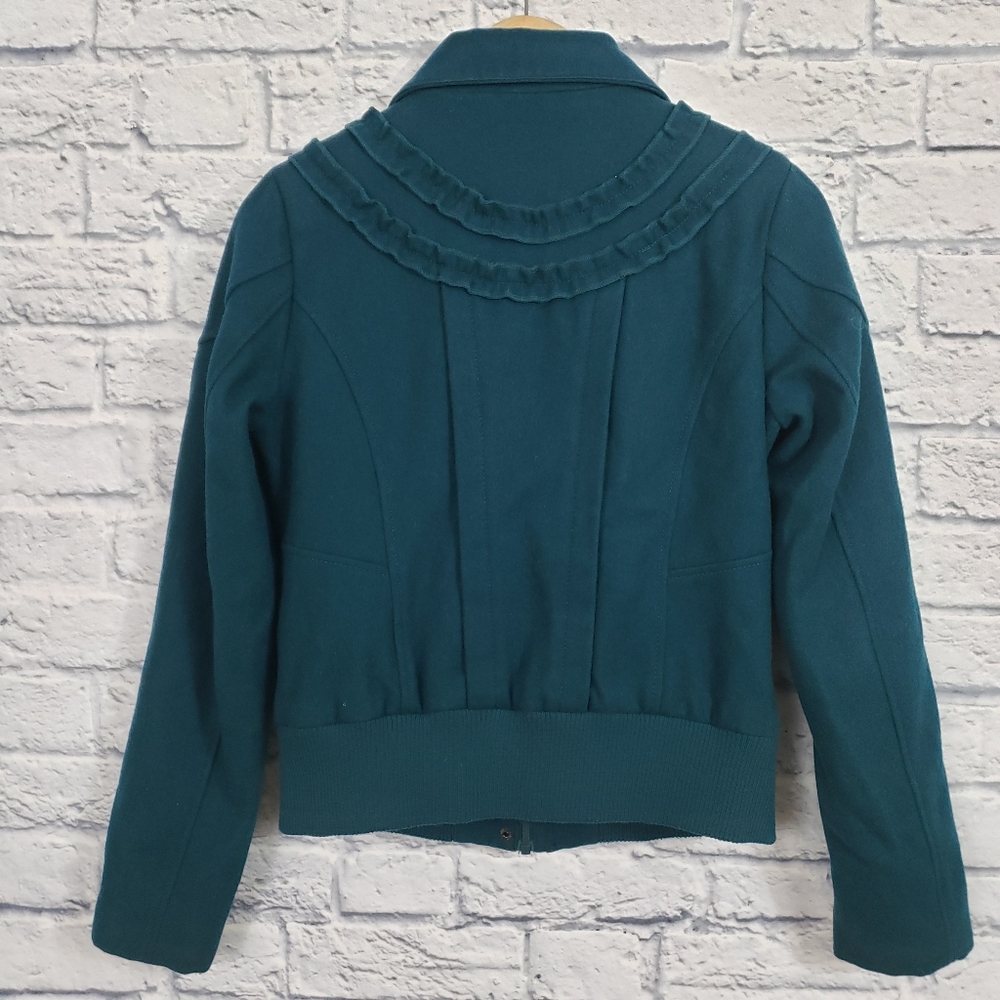 Steve Madden Teal wool blend bomber jacket - Picture 2 of 7